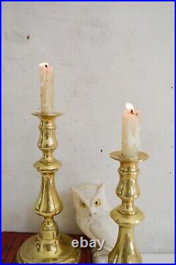 Pair of Heavy Brass Vintage Candle Holders, Set of 2 Large Candlesticks 2.120 KL