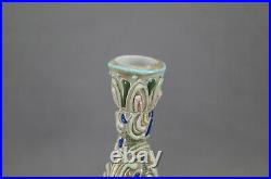 Pair of Nippon Multicolor Raised Enamel Small Size Candle Sticks Candle Holders