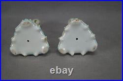 Pair of Nippon Multicolor Raised Enamel Small Size Candle Sticks Candle Holders