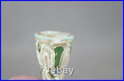 Pair of Nippon Multicolor Raised Enamel Small Size Candle Sticks Candle Holders