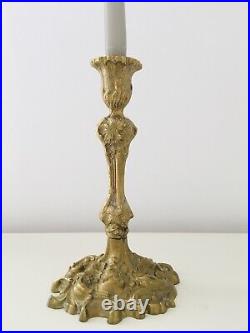 Pair of Tall Vintage brass candle holders. Vintage brass candlesticks