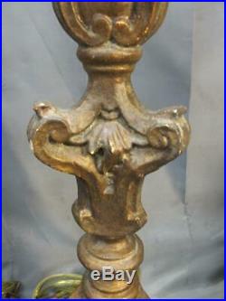 Pair of Two 2 Set Vintage Church Altar Pricket Style Candlesticks Lamp Lamps