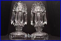 Pair of VTG Waterford Crystal Drop Luster Bobeche Candle Holders Candlesticks