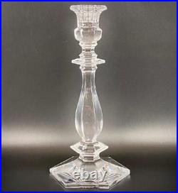 Pair of Val St Lambert Lafayette Vintage Glass Candlesticks 24cm Belgium Crystal