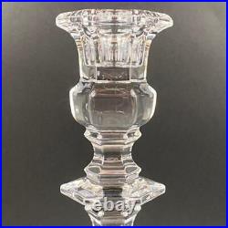 Pair of Val St Lambert Lafayette Vintage Glass Candlesticks 24cm Belgium Crystal