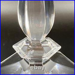 Pair of Val St Lambert Lafayette Vintage Glass Candlesticks 24cm Belgium Crystal