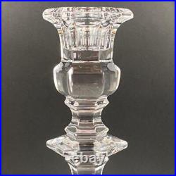 Pair of Val St Lambert Lafayette Vintage Glass Candlesticks 24cm Belgium Crystal