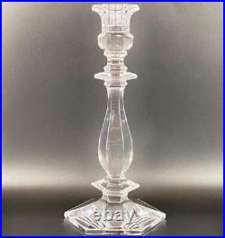 Pair of Val St Lambert Lafayette Vintage Glass Candlesticks 24cm Belgium Crystal