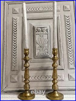Pair of Victorian solid Brass Candle holder Italian pillar Candlestick 1.70 kg