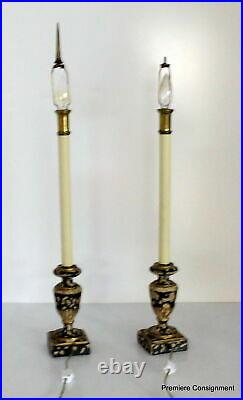 Pair of Vintage 1990 Chapman Candlestick Table Lamps or Mantle Lamps. No shades
