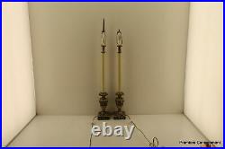 Pair of Vintage 1990 Chapman Candlestick Table Lamps or Mantle Lamps. No shades