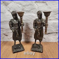 Pair of Vintage Brass Figural Candlesticks