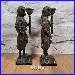 Pair of Vintage Brass Figural Candlesticks