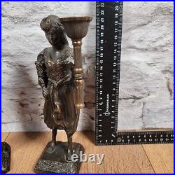 Pair of Vintage Brass Figural Candlesticks