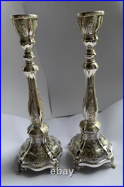 Pair of Vintage Hazorfim Sterling Silver Weighted Candlesticks