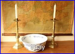 Pair of Vintage Large and Heavy Brass Ecclesiastical Church Altar Candlesticks