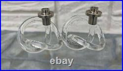 Pair of Vintage Mid Century Dorothy Thorpe MCM Lucite Pretzel Candle sticks