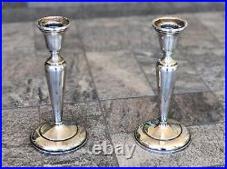 Pair of Vintage Preisner Sterling Silver Weighted Candlesticks #722 680 grams