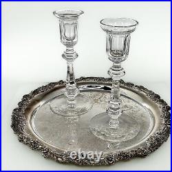 Pair of Vintage Signed Waterford Crystal Candlestick Holders Curraghemore