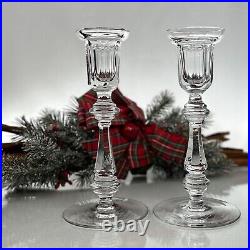 Pair of Vintage Signed Waterford Crystal Candlestick Holders Curraghemore