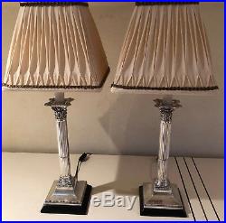 Pair of Vintage Silver Candlestick Lamps