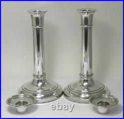 Pair of Vintage Sterling Silver Pillar/Column Candlesticks (7)- Hallmarked 2006