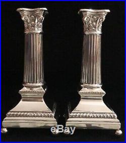 Pair of Vintage Sterling Silver925 HADAD Brothers Corinthian Column Candlesticks