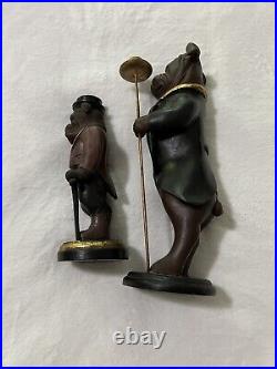 Pair of Vintage Whimsical Bulldog/Dog Butler Statue/Candle Holders