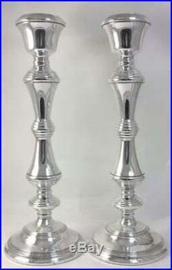 Pair of Vintage hallmarked Sterling Silver Candlesticks (27.5cm) 1974