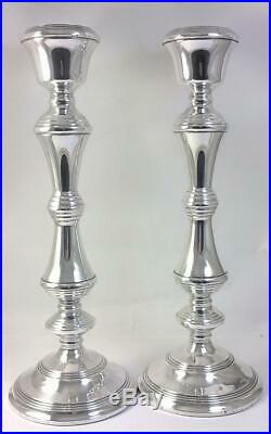 Pair of Vintage hallmarked Sterling Silver Candlesticks (27.5cm) 1974