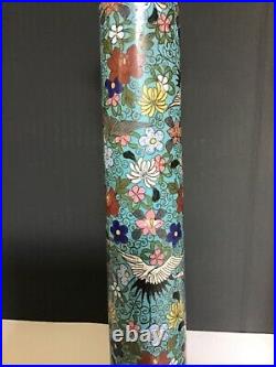 Pair of large Vintage Chinese cloisonne enamel candlesticks