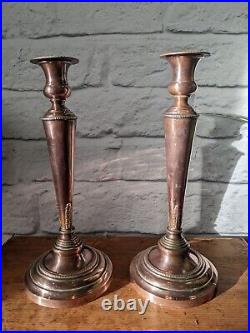 Pair of large copper candlesticks Vintage