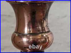 Pair of large copper candlesticks Vintage