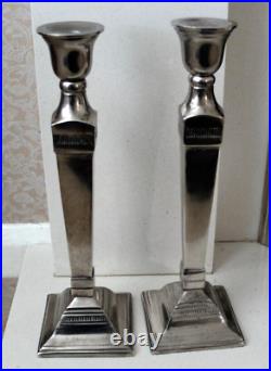 Pair of vintage silver plated large candlestck holders