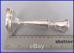 Pair vintage solid silver 5.5'' candlesticks, Laurence Watson & Co, B'ham 1977