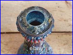 Pairs of Vintage Painted Metal Taper Candle Holders Distressed Candlesticks