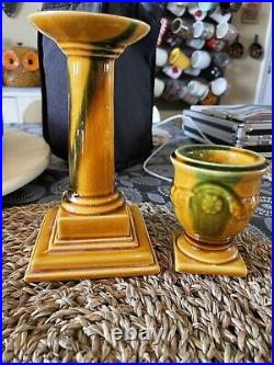 Point a la Ligne Vintage Ceramic Candle Holders Made In France