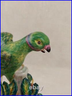Porcelain Bronze Ormolu Parrot Candlestick Holder