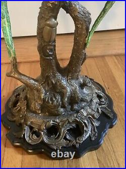 Porcelain Bronze Ormolu Parrot Double Candlestick 25 Gorgeous EUC