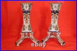 Porcelain candle holder pair vintage antique french english ceramic