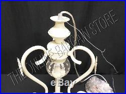 Pottery Barn PBT Teen Vintage Beaded Chandelier Light Iron Candlestick Crystals