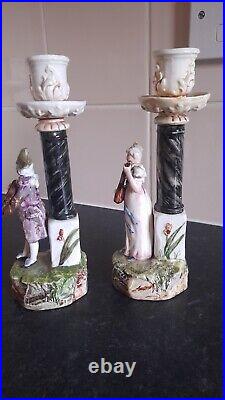 Pottery candlestick, antique candlestick, vintage candlesticks, figurine