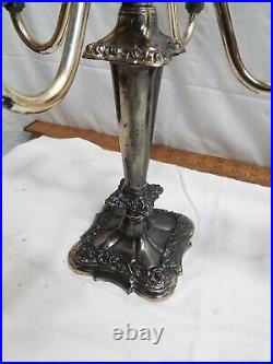 Pr Vintage Victorian Silver Plate Candle Sticks Candelabra Ornate Baroque