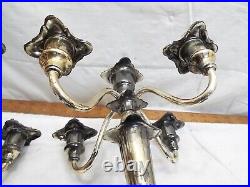 Pr Vintage Victorian Silver Plate Candle Sticks Candelabra Ornate Baroque