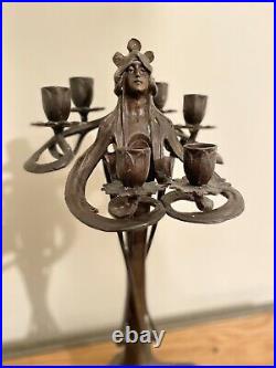 RARE Vintage ERTE Bronze Candleabra -Candle Stick