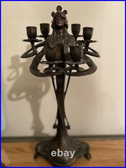 RARE Vintage ERTE Bronze Candleabra -Candle Stick