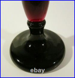 RARE Vintage FENTON 1920s Art Glass # 549 BI-COLOR Ruby Black 8 Candlestick