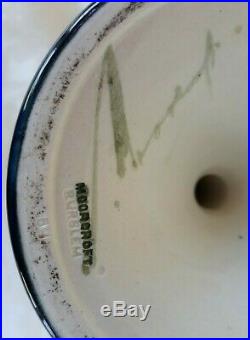 RARE Vintage Wm Moorcroft England Pottery Candlestick Signed Blue Green 1920's