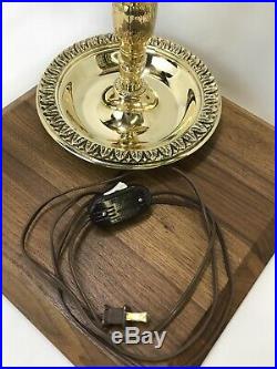 RESTORED Vtg Brass Bouillotte Table Lamp 2Arm Candlestick Desk Light Banker Gold