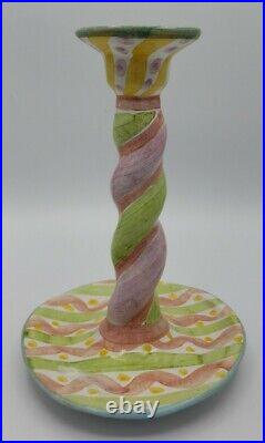 Rare 1988 Mackenzie Childs Twisted Candlestick Candle Holder